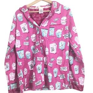Munki Munki Ladies’ Flannel Women’s Pajama Top Medium